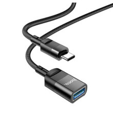 Кабель Hoco U107 USB Type-C - USB V 3.0 (M/F), 1.2 м, чорний (U107CU3BK)