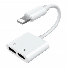 Адаптер Joyroom S-Y1042 Lightning - 2хLightning (M/F), 0.1 м, белый (S-Y104)