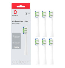Насадка для зубної електрощітки Oclean P1C1 W06 Professional Clean Brush Head White (6 шт) (6970810553802)