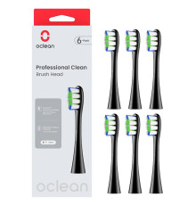 Насадка для зубної електрощітки Oclean P1C5 B06 Professional Clean Brush Head Black (6 шт) (6970810553864)