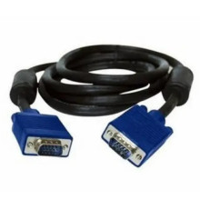 Кабель Gresso V4002 VGA - VGA (F/F), с 2-ма фер. кільцями, 5м, Black/Blue (2000700002289)