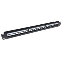 Патч-панель модульная EServer 19" 1U 24 порта, UTP, кат.5е (WT-2040A) без модулей
