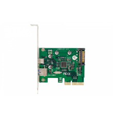 Плата розширення Frime PCI-E to USB3.1 TYPE-A+C (1+1 порти) ASM1142 (ECF-PCIEtoUSB009.LP)