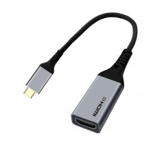 Перехідник Cablexpert USB Type-C - HDMI (M/F), 0.15 м, чорний/сріблястий (A-CM-HDMIF4K)