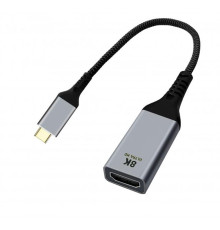 Перехідник Cablexpert USB Type-C - HDMI (M/F), 0.15 м, чорний/сріблястий (A-CM-HDMIF8K)