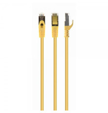 Патч-корд S/FTP Cablexpert (PP6A-LSZHCU-Y-15M) cat.6a, литий, 50u "штекер із засувкою, 15м, жовтий