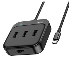 Концентратор USB Type-C Hoco HB31 4хUSB2.0 Black (HB31CB)