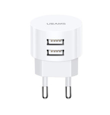 Мережевий зарядний пристрій Usams T20 (2USB, 2.1А) White (CC80TC01)