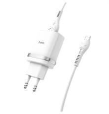 Мережевий зарядний пристрій Hoco C12Q (1USB, 3А) QC3.0 White (S23110) + кабель MicroUSB