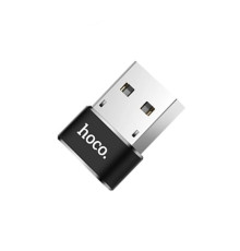 Адаптер Hoco UA6 USB Type-C - USB (F/M), Black (UA6B)