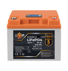 Аккумуляторная батарея LogicPower 12V 50 AH (640Wh) LCD Smart BT (BMS 40A/40A) LiFePO4
