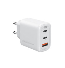 Мережевий зарядний пристрій Intaleo TCG65GAN 2USB-C PD+USB-A QC 3.0 White (1283126559525)