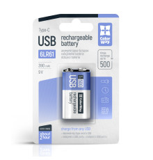 Акумулятор USB-C ColorWay (CW-UB9V-06) Крона Li-Pol 390 mAh BL
