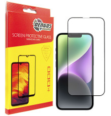 Защитное стекло Dengos для Apple iPhone 14 Black Full Glue (TGFG-230)
