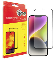 Захисне скло Dengos для Apple iPhone 14 Plus Black Full Glue (TGFG-231)