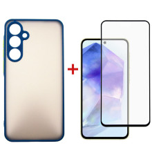 Чохол-накладка Dengos для Samsung Galaxy A55 SM-A556 Blue (DG-KM-93) + захисне скло