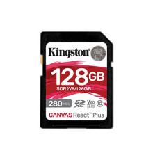 Карта пам`яті SDHC 128GB UHS-II/U3 Class 10 Kingston Canvas React Plus V60 SD R280/W100MB/s (SDR2V6/128GB)