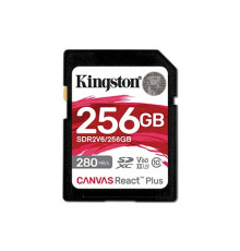 Карта пам`яті SDHC 256GB UHS-II/U3 Class 10 Kingston Canvas React Plus V60 SD R280/W150MB/s (SDR2V6/256GB)