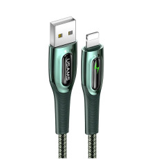Кабель Usams US-SJ469 USB - Lightning (M/M), 1.2 м, Dark Green (SJ469USB02)