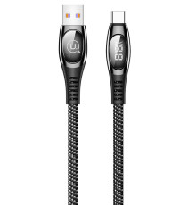 Кабель Usams US-SJ422 Digital Display USB - USB Type-C, 1.2 м, Black (SJ422USB01)