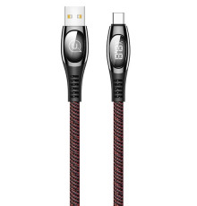 Кабель Usams US-SJ422 Digital Display USB - USB Type-C, 1.2 м, Red (SJ422USB02)