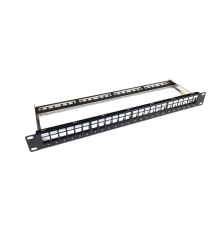 Патч-панель EServer модульна (WT-2224A) 19" 1U 24 порти, STP з менеджментом кабелю, HD