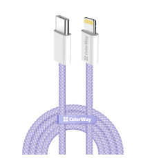 Кабель ColorWay Lightning + USB Type-C (M/M), 3.0 А, 1 м, Purple (CW-CBPDCL061-PU)