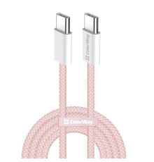 Кабель ColorWay USB Type-C + USB Type-C (M/M), 3.0 А, 1 м, Pink (CW-CBPDCC061-P)