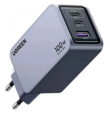 Зарядний пристрій Ugreen Nexode Pro X757 100W GaN (2хUSB-C+USB-A) Gray (25874)