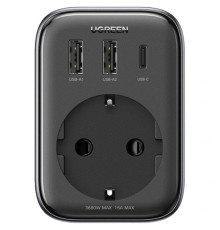 Зарядний пристрій Ugreen CD314 30W Outlet Extender (2хUSB-A+USB-C) Black (90613)