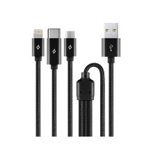 Кабель Ttec AlumiCable Trio USB Type-C - USB Type-A - Lightning - micro USB (M/M), 1 м, Black (2DK39S)