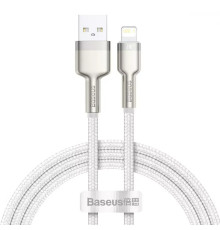 Кабель Baseus Cafule Metal USB-Lightning, 2.4A, 1м White (6953156202252)