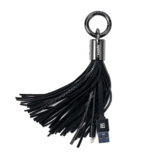 Кабель Remax RC-053i Tassel Ring USB - Lightning (M/M), 0.15 м, Black (6954851260141)
