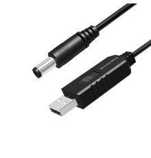 Кабель ColorWay для роутера 9V (USB -DC 5.5х2.5mm) 1 м, Black (CW-CBUD066-BK)