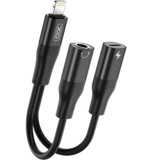 Переходник XO Lightning - Lightning + 3.5 мм (M/F) Black (XO-NBR181B-BK)