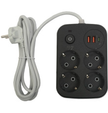 Мережевий фільтр XoKo SP-4-2-1 4 розетки, 3 USB, 2 м Black (XK-SP-4-2-1-BK)