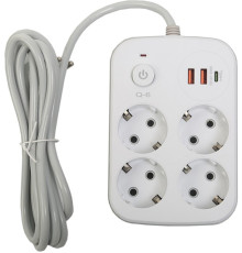 Мережевий фільтр XoKo SP-4-2-1 4 розетки, 3 USB, 2 м White (XK-SP-4-2-1-WH)