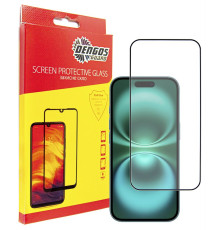 Захисне скло Dengos для Apple iPhone 16 Plus Black Full Glue (TGFG-368)