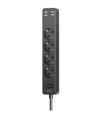 Мережевий фільтр XO WL10 4 розетки, 4 USB, 1.8 м Black (XO WL10.black)