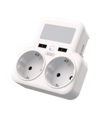 Мережевий зарядний пристрій XO WL09 (2 розетки 4000W; 2USB 2.4A) White (WL09.white)