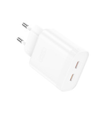 Мережевий зарядний пристрій XO L105 (2USB-С, 3А) PD White (L105.white)