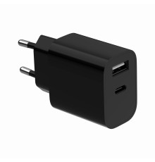 Мережевий зарядний пристрій Gembird (1USBх2.4A + 1USB-Cх2.4A) Black (TA-UC-2AC12-01-BK)