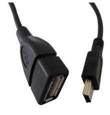 Кабель Atcom USB - mini USB V 2.0 (F/M), 0.8 м, чорний (12821)