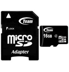 Карта пам`ятi MicroSDHC 16GB Class 4 Team + SD-adapter (TUSDH16GCL403)