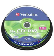 CD-RW Verbatim (43480) 700MB 12x Cake, 10шт