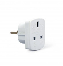 Перехідник Cablexpert UK-розетка - Євровилка (EU) White  (A-AC-UKEU-001)