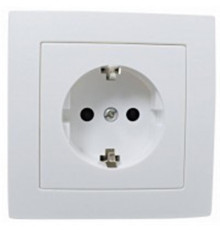 Розетка Smartfortec HS031G одинарная с защитными шторками скрытого типа белая