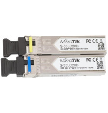 Модуль SFP MikroTik S-3553LC20D пара (1.25G Single Mode, LC, до 20км, підтримує DDM)