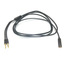 Кабель PowerPlant (DV00DV4057) 2х3.5mm(M)-3.5mm(F), 1.5м, Black