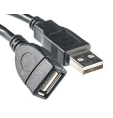 Кабель PowerPlant (KD00AS1210) USB2.0(AF)-USB2.0(AM), 0.5м, Black